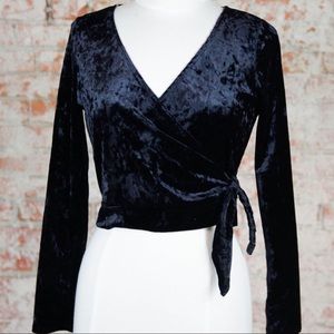 The Impeccable Pig Velvet Wrap Top